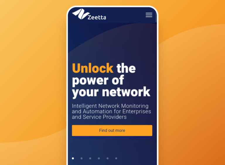 A mobile phone showing the Zeetta site