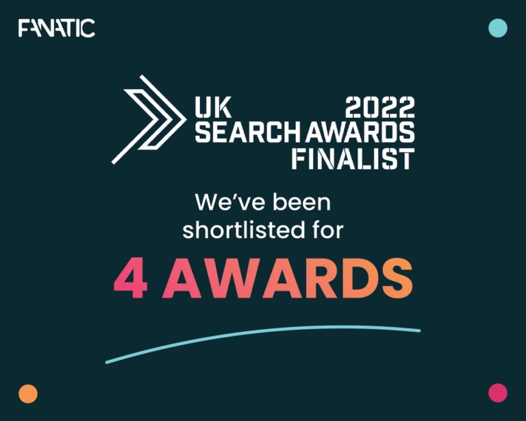 Fanatic nominations in the UK search awards 2023