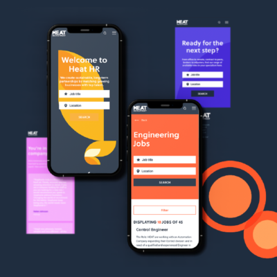 A mobile display of the Heat HR search for jobs feature