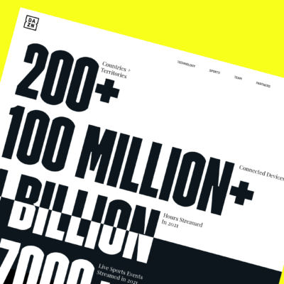 Dazn - Black & White design statistics display
