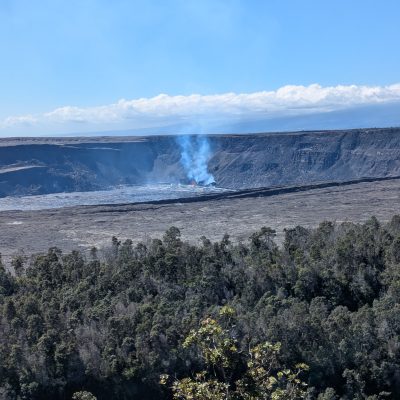 A volcano erupting